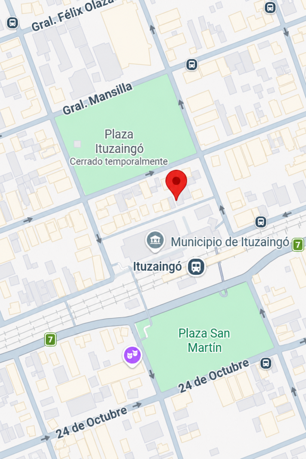 Mapa de la ubicación del Centro de Diagnóstico SJB en Ituzaingó